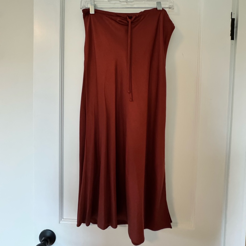 Madewell Rust Red Maxi Skirt with Drawstring